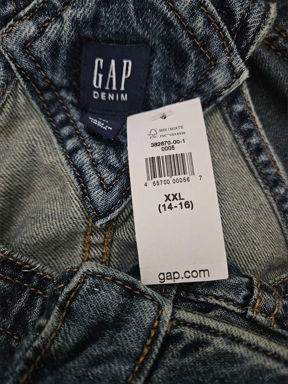 NWT Gap Kids Distressed 100% Cotton Denim Overalls Medium Indigo Wash Size XXL